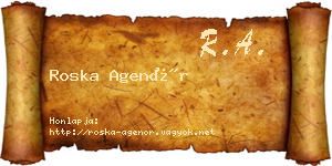 Roska Agenór névjegykártya